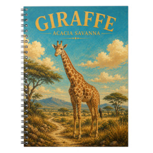 Giraffe Acacia Savanna Watercolor GeoSaga Notebook
