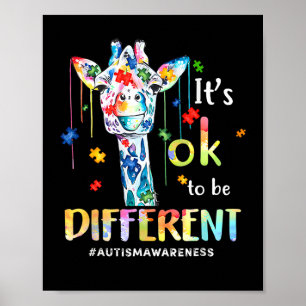 Giraffe Acceptance Kids Boys Girls Its Ok To Be Di Poster
