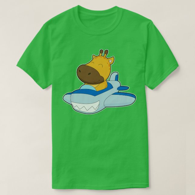 Giraffe Aeroplane T-Shirt (Design Front)