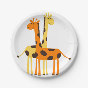 Giraffe Africa Safari Paper Plate