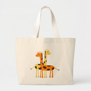giraffe africa safari wildlife large tote bag