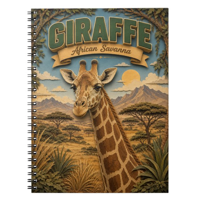 Giraffe African Savanna POPCUT Notebook (Front)