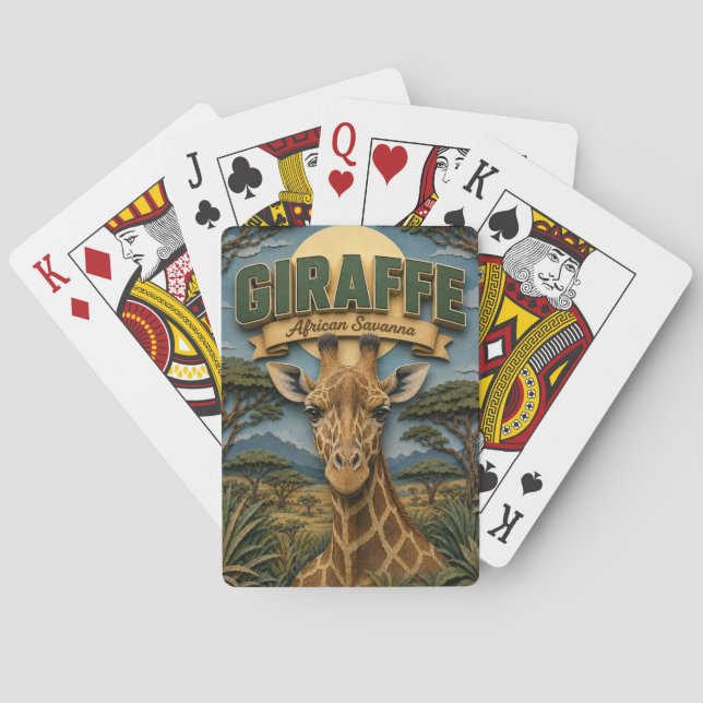 Giraffe African Savanna POPCUT Playing Cards (Back)