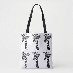 Giraffe all over front print tote bag tote bags