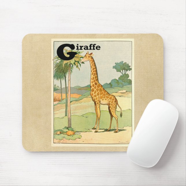 Giraffe Alphabet Animals Mouse Mat (With Mouse)