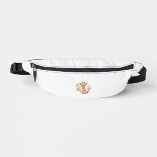 Giraffe Among Cherry Blossoms Circle Art Bum Bags