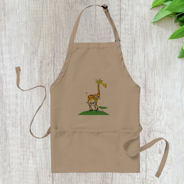 Giraffe And A Zebra Apron (Creator Uploaded)
