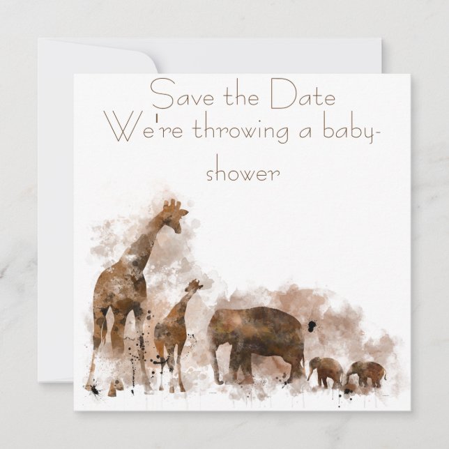 GIRAFFE AND BABY - Invitation (Front)
