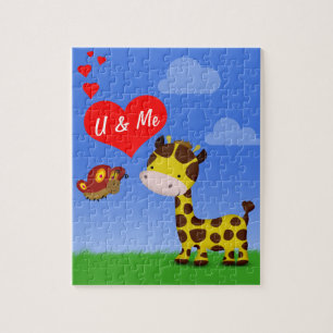 Giraffe and Butterfly in Love Jigsaw Puzzle