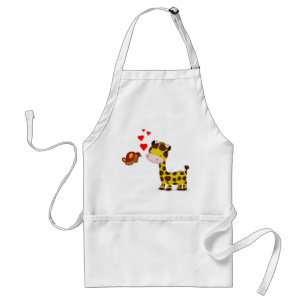 Giraffe and Butterfly in Love Standard Apron