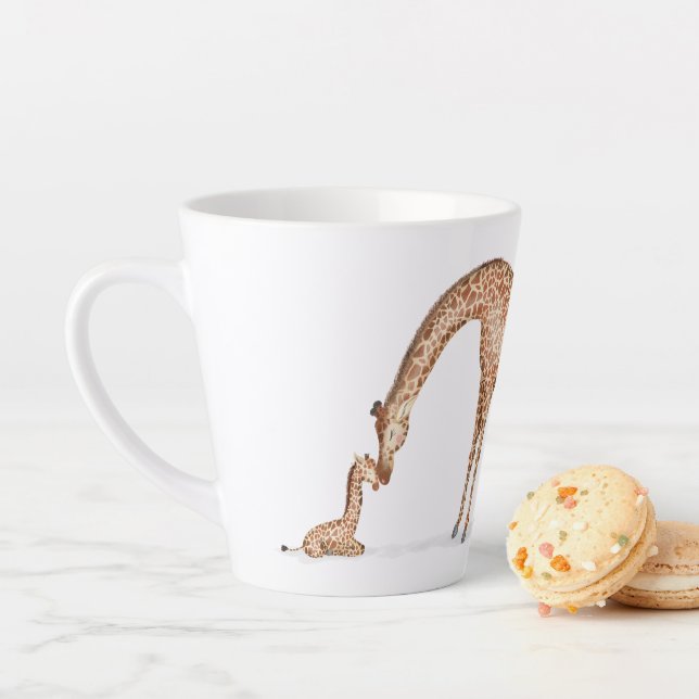 Giraffe and calf 'Best mum ever' latte mug (In Situ)