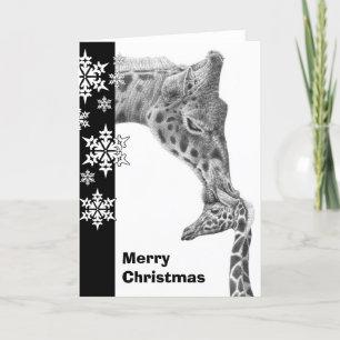 Giraffe and Calf Christmas Card