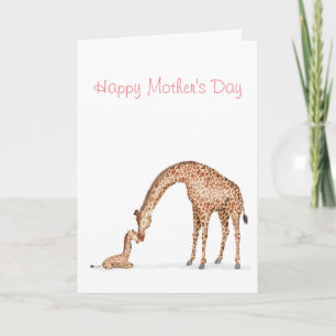 Giraffe and calf Mother's Day card