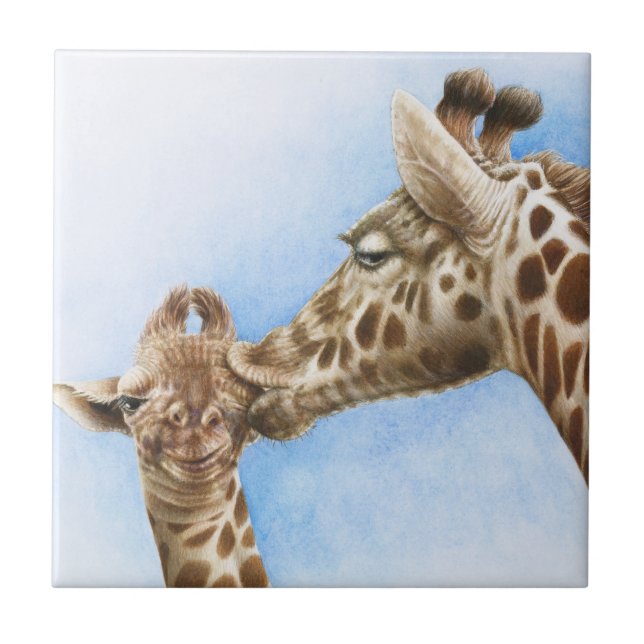Giraffe and Calf Tile (Front)