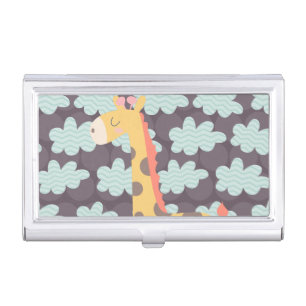 Giraffe and Clouds Business Card Holder
