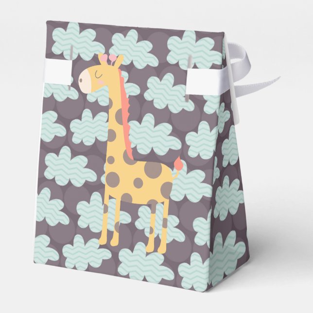 Giraffe and Clouds Favour Box (Back Side)