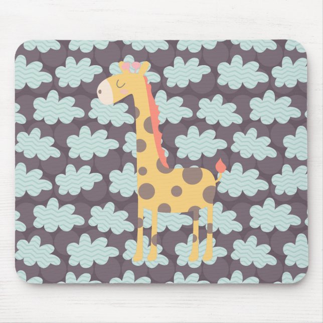 Giraffe and Clouds Mouse Mat (Front)
