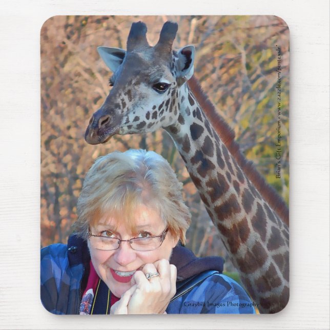 Giraffe and Jean Mouse Mat (Front)