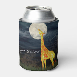 Giraffe and Moon Custom Bottle Can Cooler