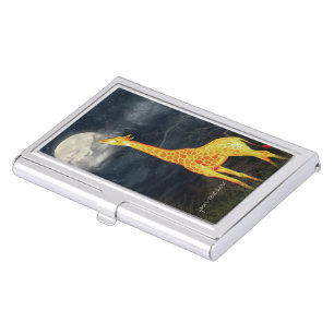 Giraffe and Moon   Custom Business Card Holder