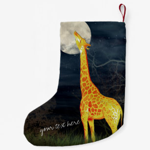 Giraffe and Moon   Custom Christmas Stocking