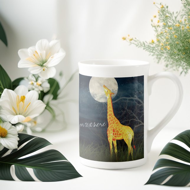 Giraffe and Moon Custom Jumbo Mug / Bone China Mug (Creator Uploaded)