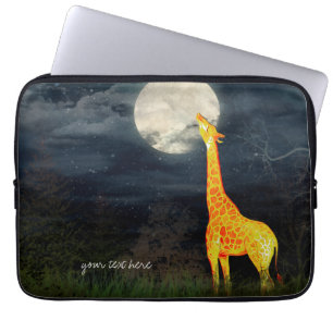 Giraffe and Moon   Neoprene Laptop Sleeves