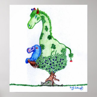 Giraffe and Platypus Poster