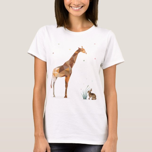 Giraffe and Rabbit T-Shirt (Front)