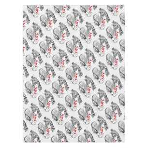 Giraffe and Santa Claus Christmas Tablecloth