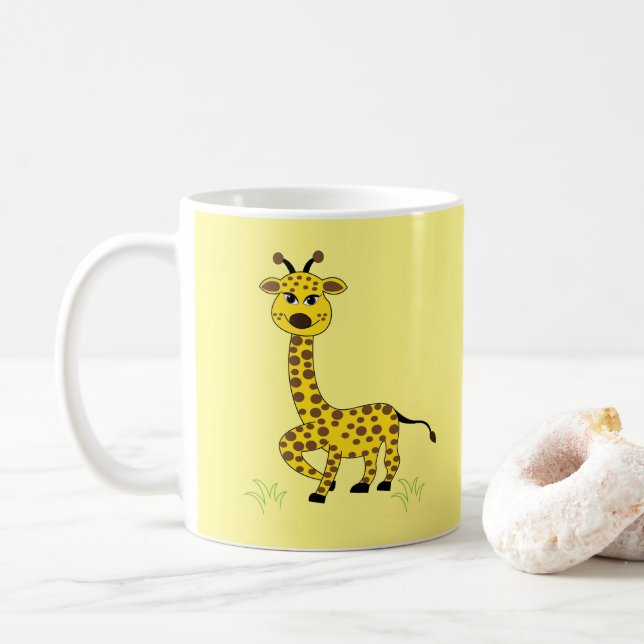 Giraffe Animal Cute Coffee Mug (With Donut)