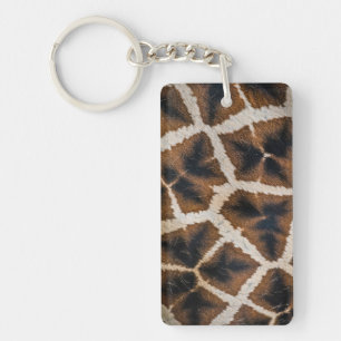 giraffe animal fur skin texture wild leather patte key ring