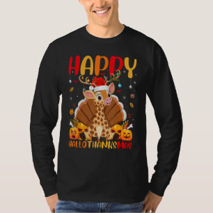 Giraffe Animal Happy Giraffe Hellothanksmas T-Shirt