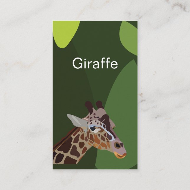 Giraffe Animal Illustration Business Card (Front)