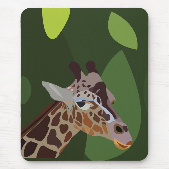 Giraffe Animal Illustration Mouse Mat (Front)