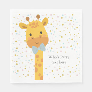 Giraffe, animal illustration napkin