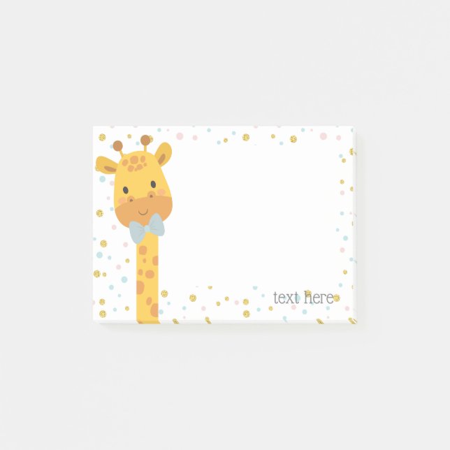 Giraffe, animal illustration post-it notes (Front)