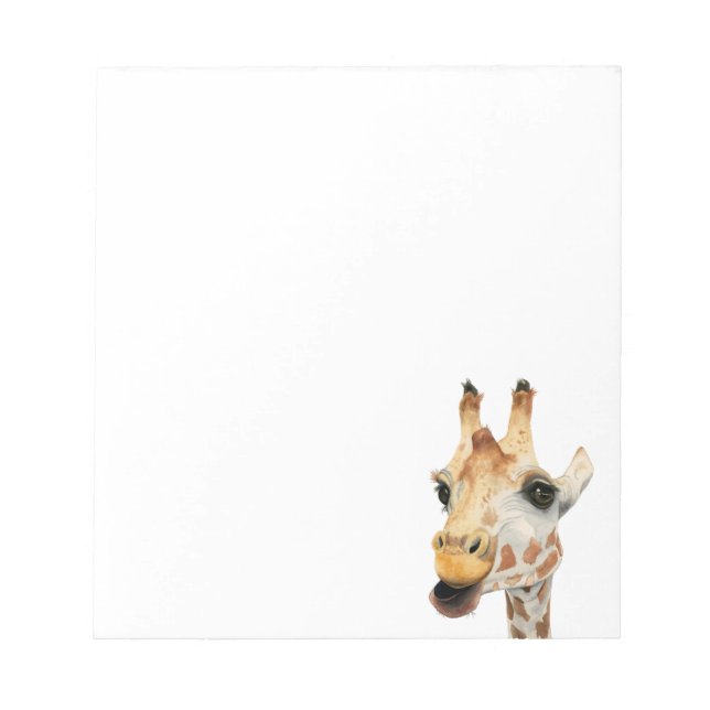 Giraffe Animal Lovers Watercolor Art Notepad (Front)