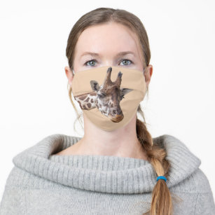Giraffe Animal Portrait Cloth Face Mask