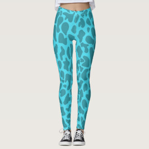 Giraffe Animal Print Funny Teal Leggings