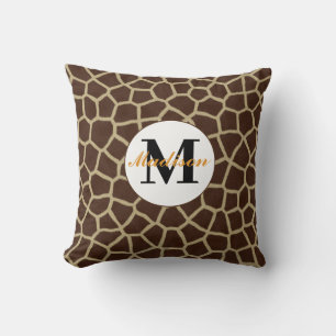 Giraffe Animal Print Personalised Throw Pillow