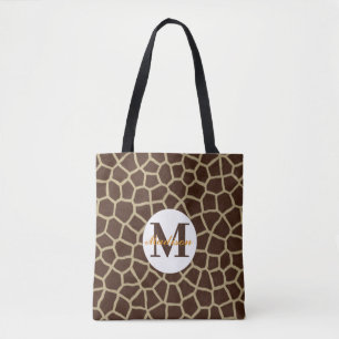 Giraffe Animal Print Personalised Tote Bag