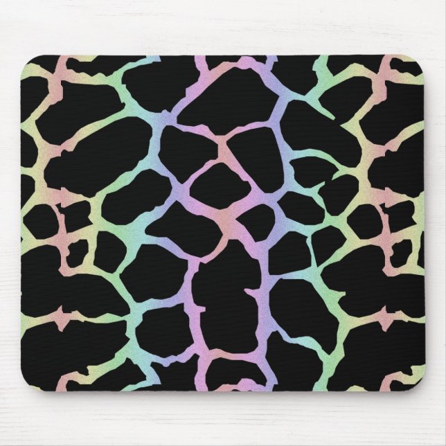 Giraffe Animal Print Rainbow And Black Design Mouse Mat (Front)