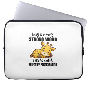 Giraffe Animals - Lazy Is A Very Strong Word   Laptop Sleeve