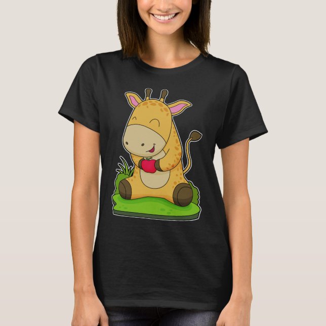 Giraffe Apple Fruit T-Shirt (Front)