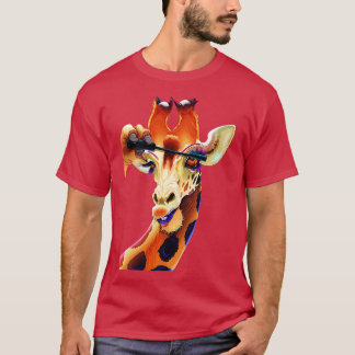 Giraffe Applying Mascara Eyelashes T-Shirt