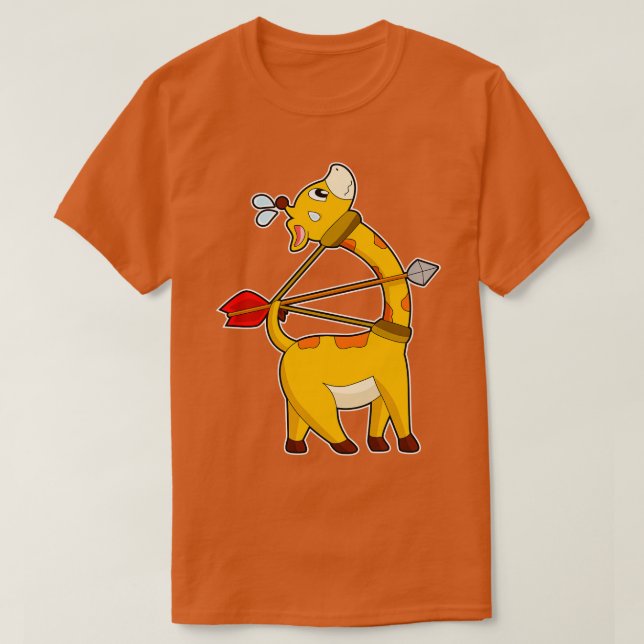 Giraffe Archer Arrow Bow  T-Shirt (Design Front)
