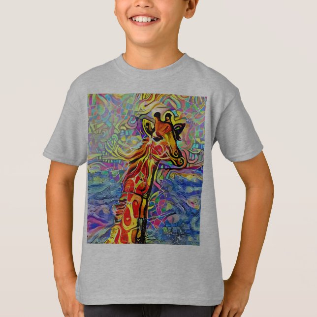 GIRAFFE ART T-SHIRTS TEES KIDS (Front)
