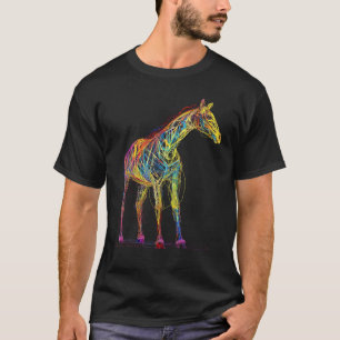 Giraffe artwork colourful animal T-Shirt