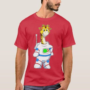 Giraffe as Astronaut in Costume 2 T-Shirt